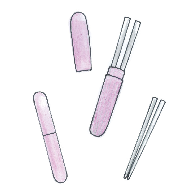 日式印花環保餐具/口紅筷環保餐具